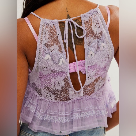 Free People In The Clouds Lace Layered Cami XS - Picture 4 of 12